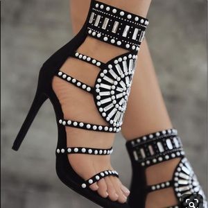 cape robbin blaire black gladiator heels